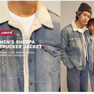Levi's Blue Sherpa Trucker Jacket